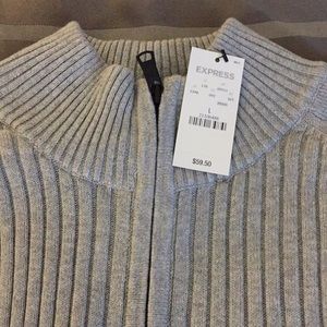 Express men's half-zip sweater gray. New with tags